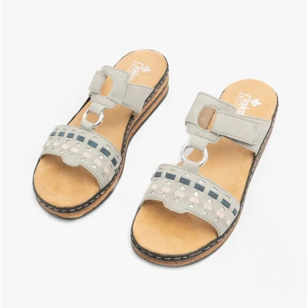 62995-42 Ladies Slip-On Sandals Grey