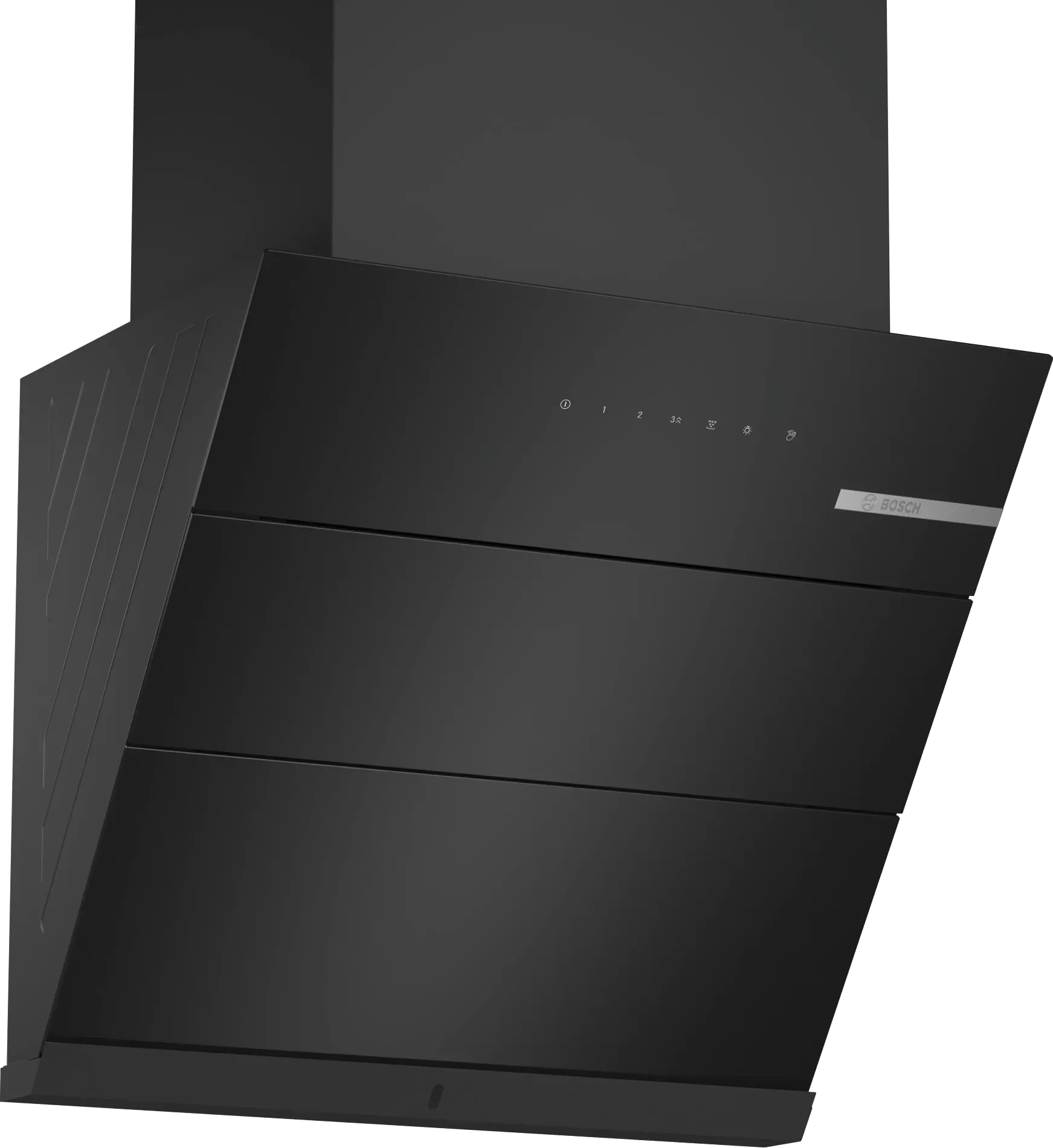 Bosch 90 cm Serie 4 Wall Mounted Chimney Hood (DWKA98H60I)  Flat Black, 800 m/hr Suction, Touch Control, LED Light