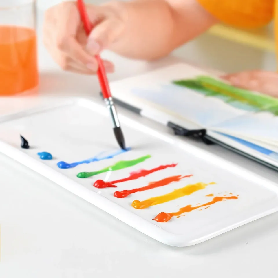 Ceramic Rectangular Color Palette for Watercolor & Gouache Painting
