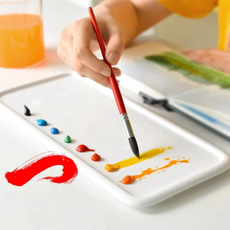 Ceramic Rectangular Color Palette for Watercolor & Gouache Painting