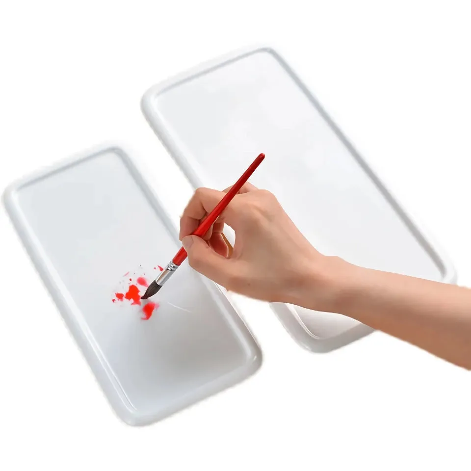Ceramic Rectangular Color Palette for Watercolor & Gouache Painting