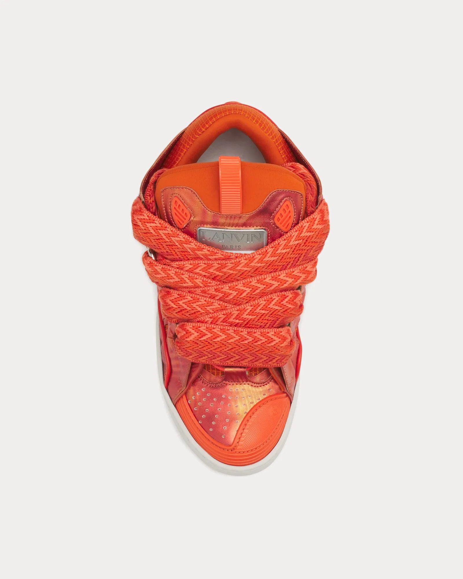 Curb Hologram Effect Leather Pink Coral Low Top Sneakers