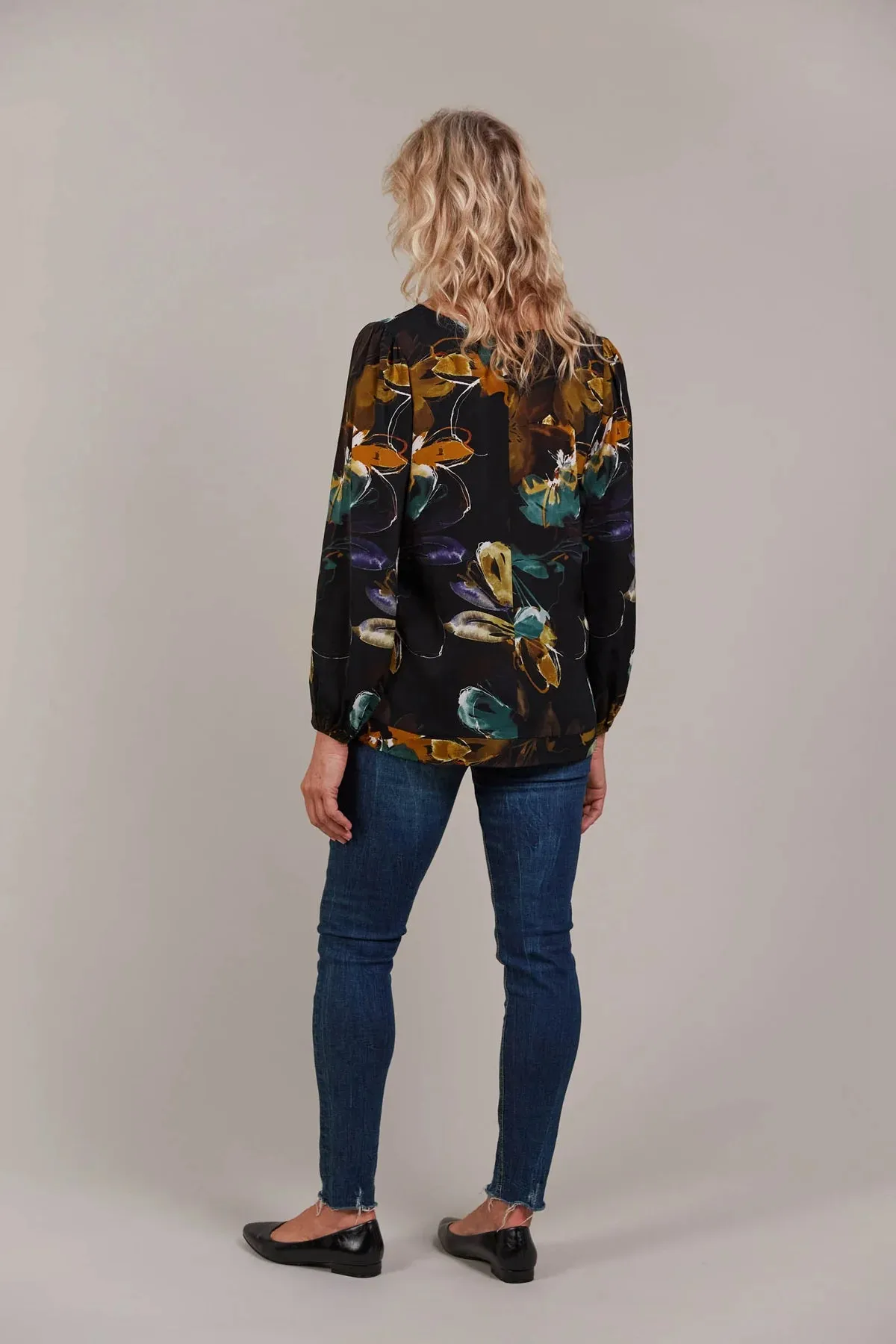 ELSIE TOP - BOTANICAL BLACK