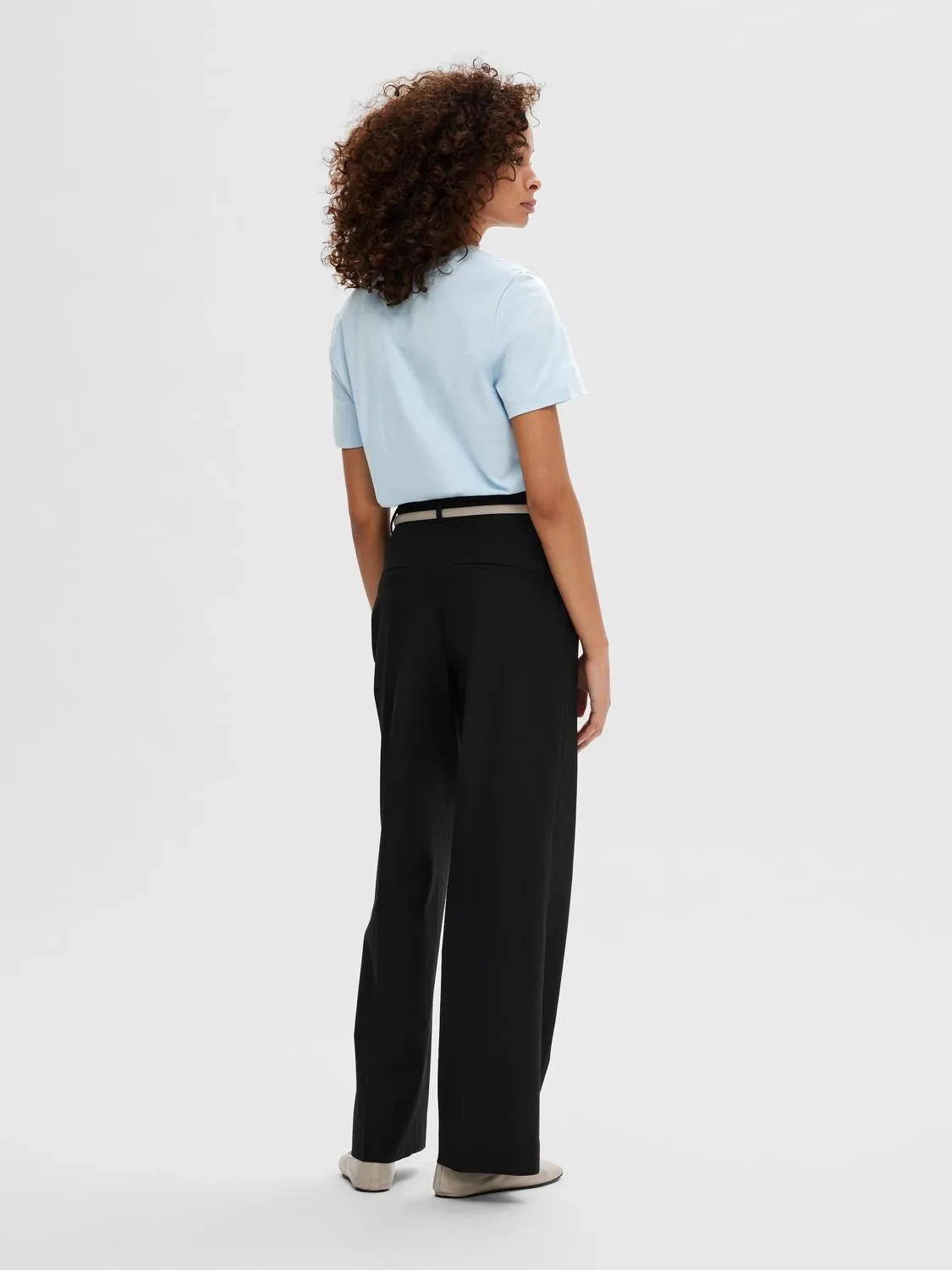 Essential Ss V-Neck Tee - Cashmere Blue