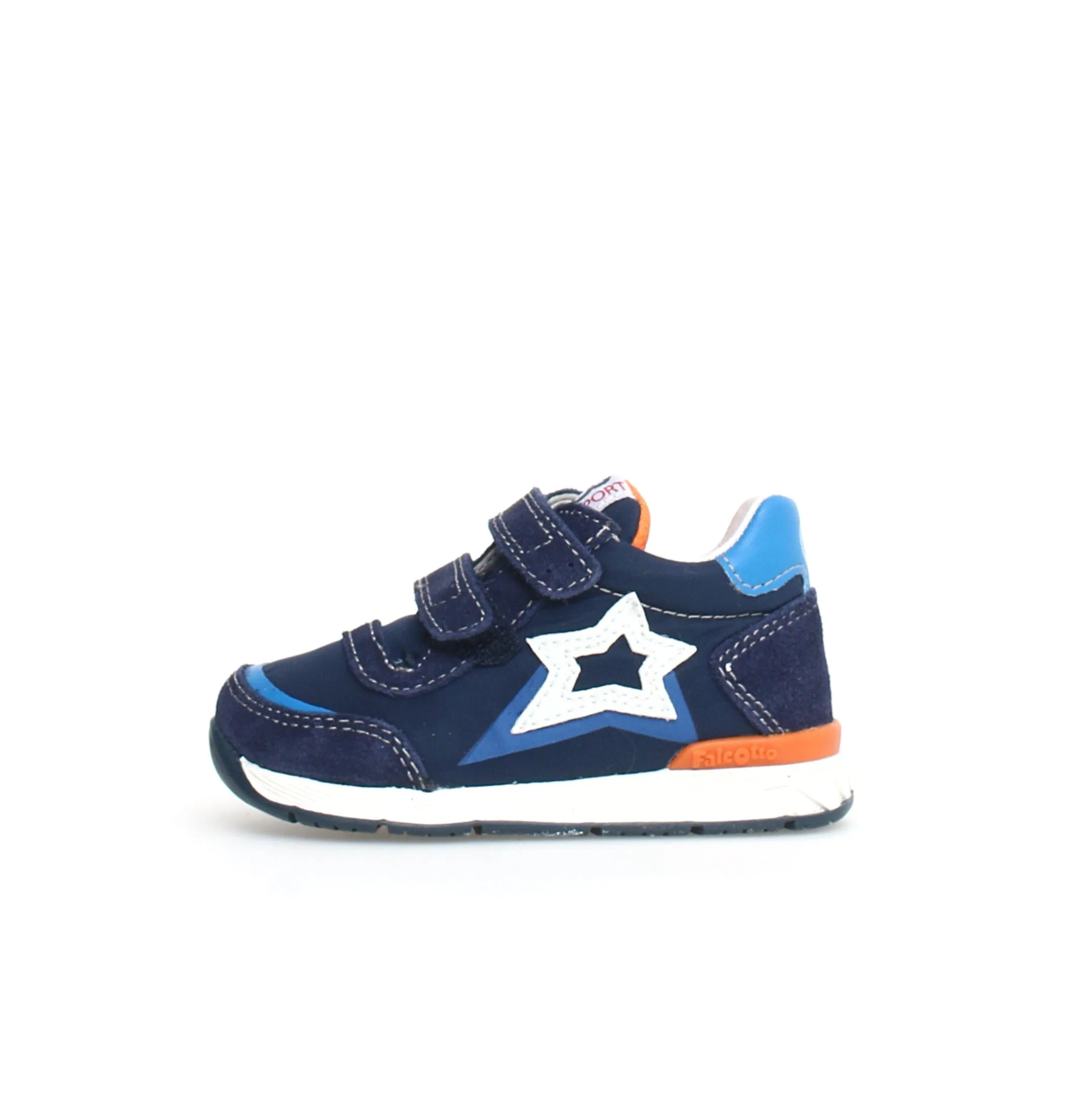 Falcotto New Ferdi | Suede Navy/Orange Low Sneakers