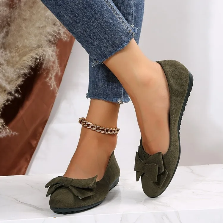 Fashion Bowknot Round Toe Flats