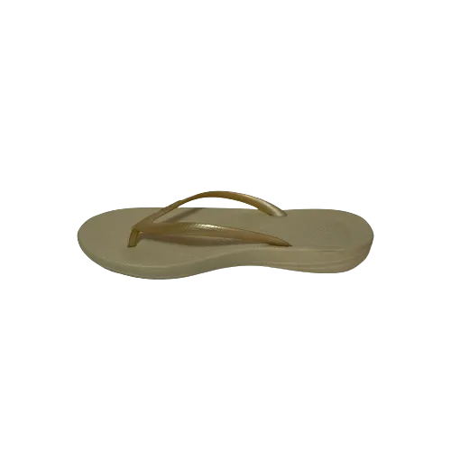 Fitflop Gold Rubber Ergonomic Flip-Flops | Like New |
