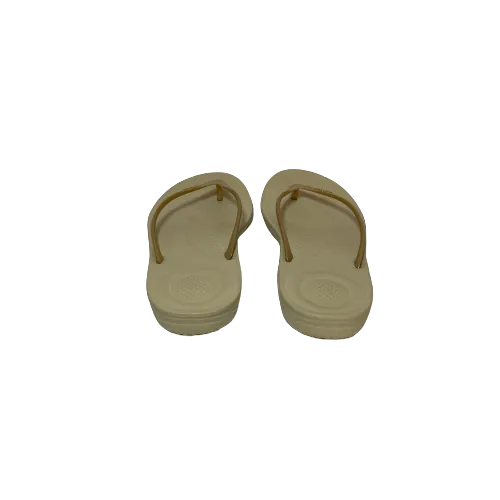 Fitflop Gold Rubber Ergonomic Flip-Flops | Like New |