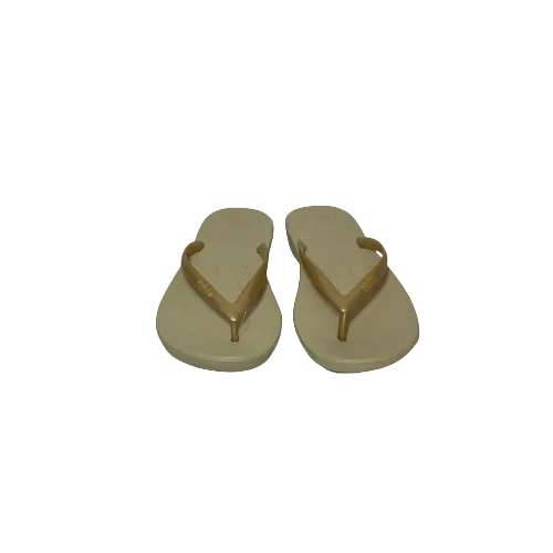 Fitflop Gold Rubber Ergonomic Flip-Flops | Like New |