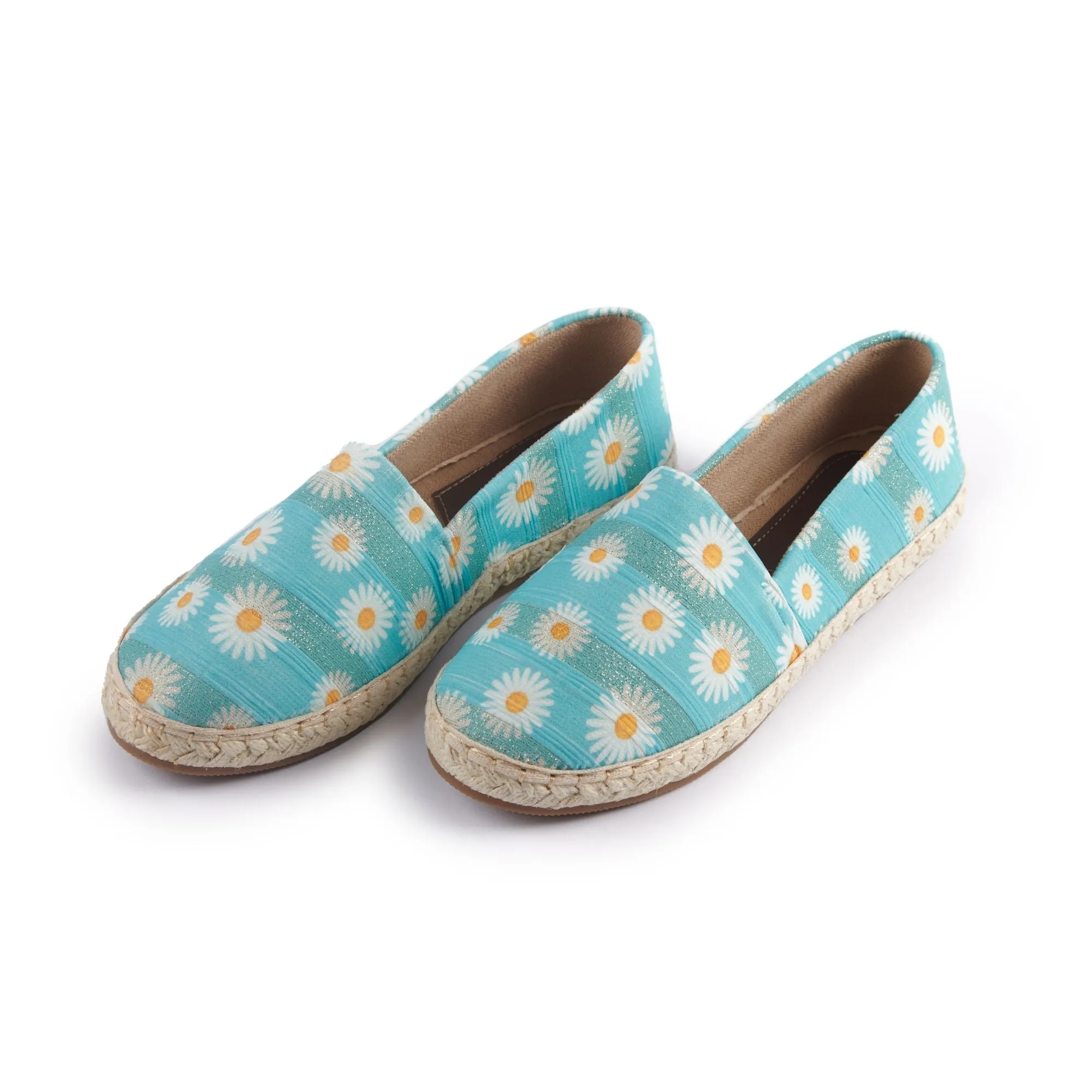 Çiçek | Flower Pattern Espadrilles - Blue