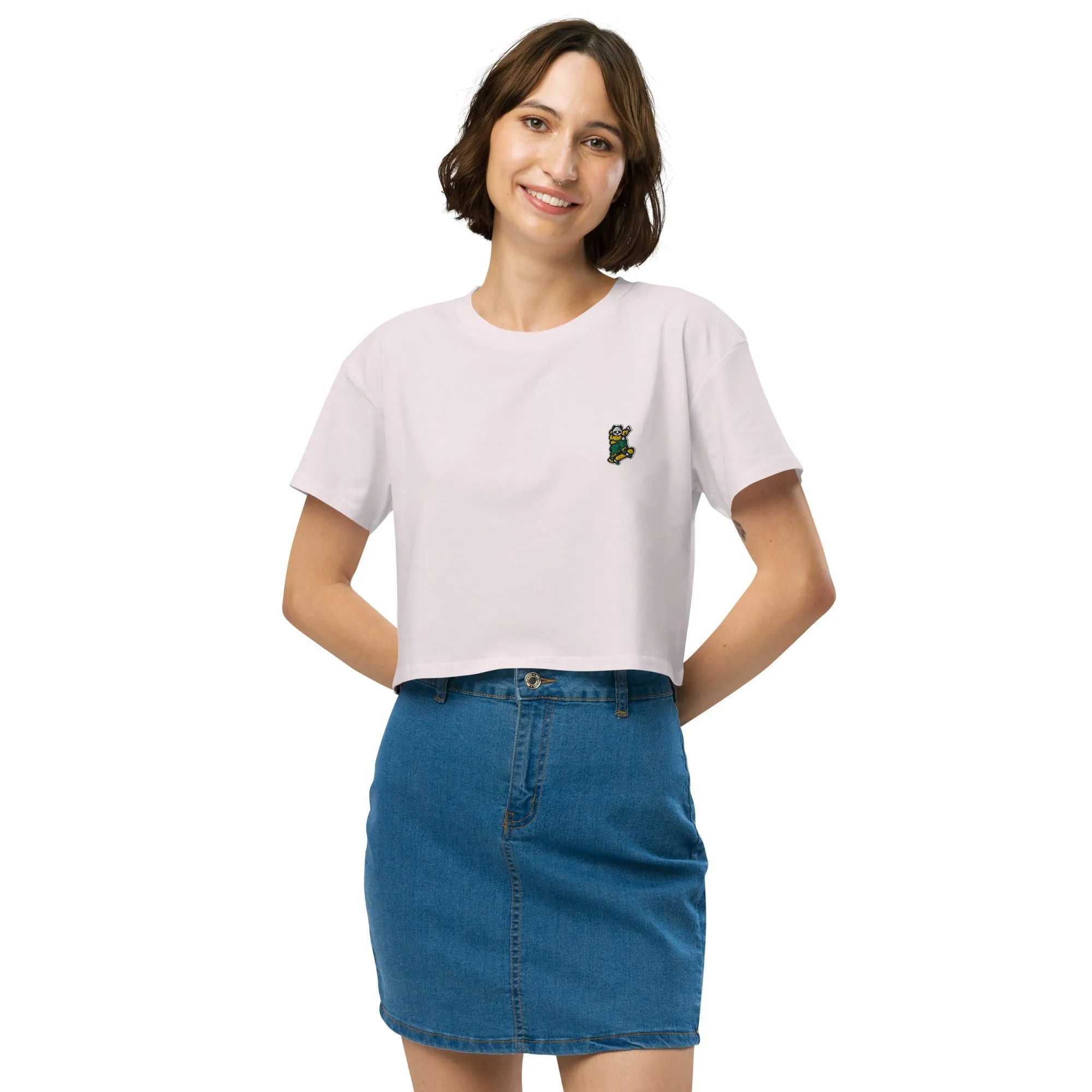 Johnny Xtreme (Skateboarding 2.0) Embroidered Women’s Crop Top