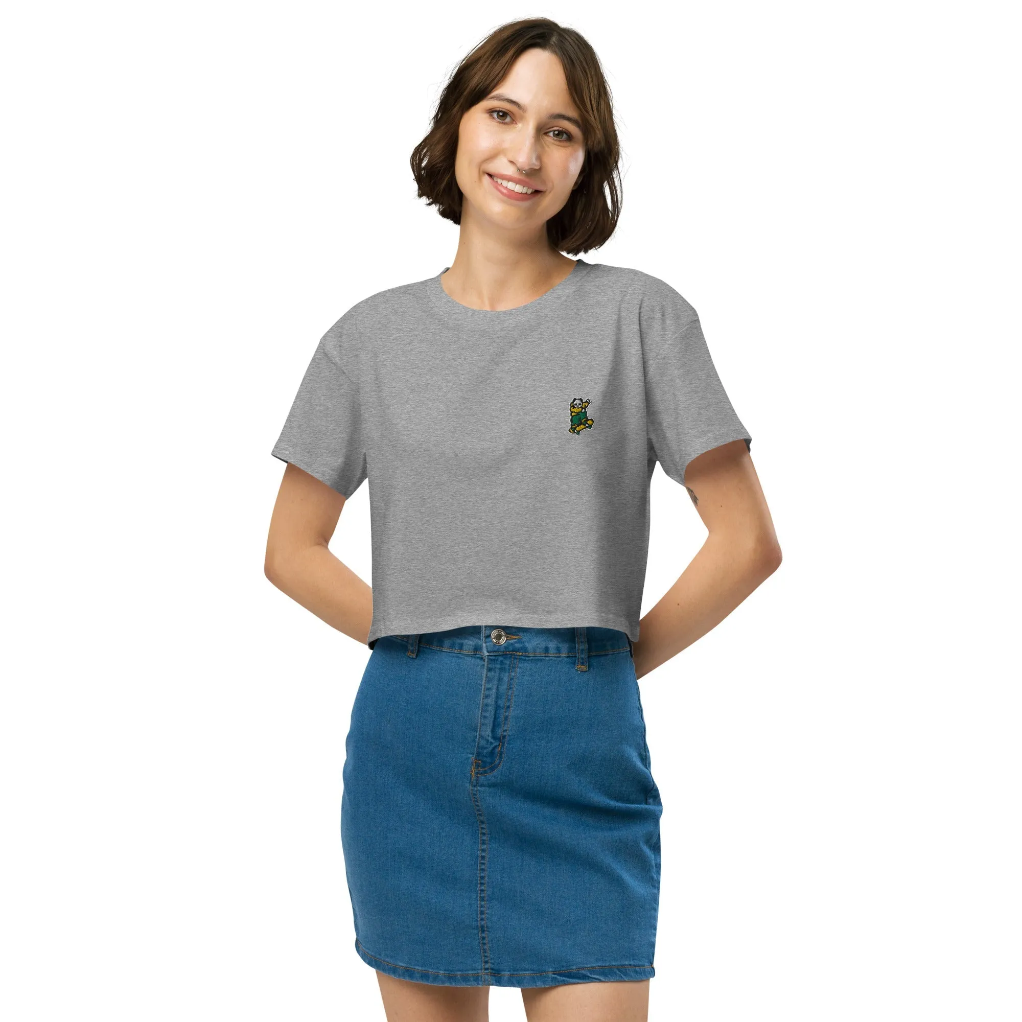 Johnny Xtreme (Skateboarding 2.0) Embroidered Women’s Crop Top