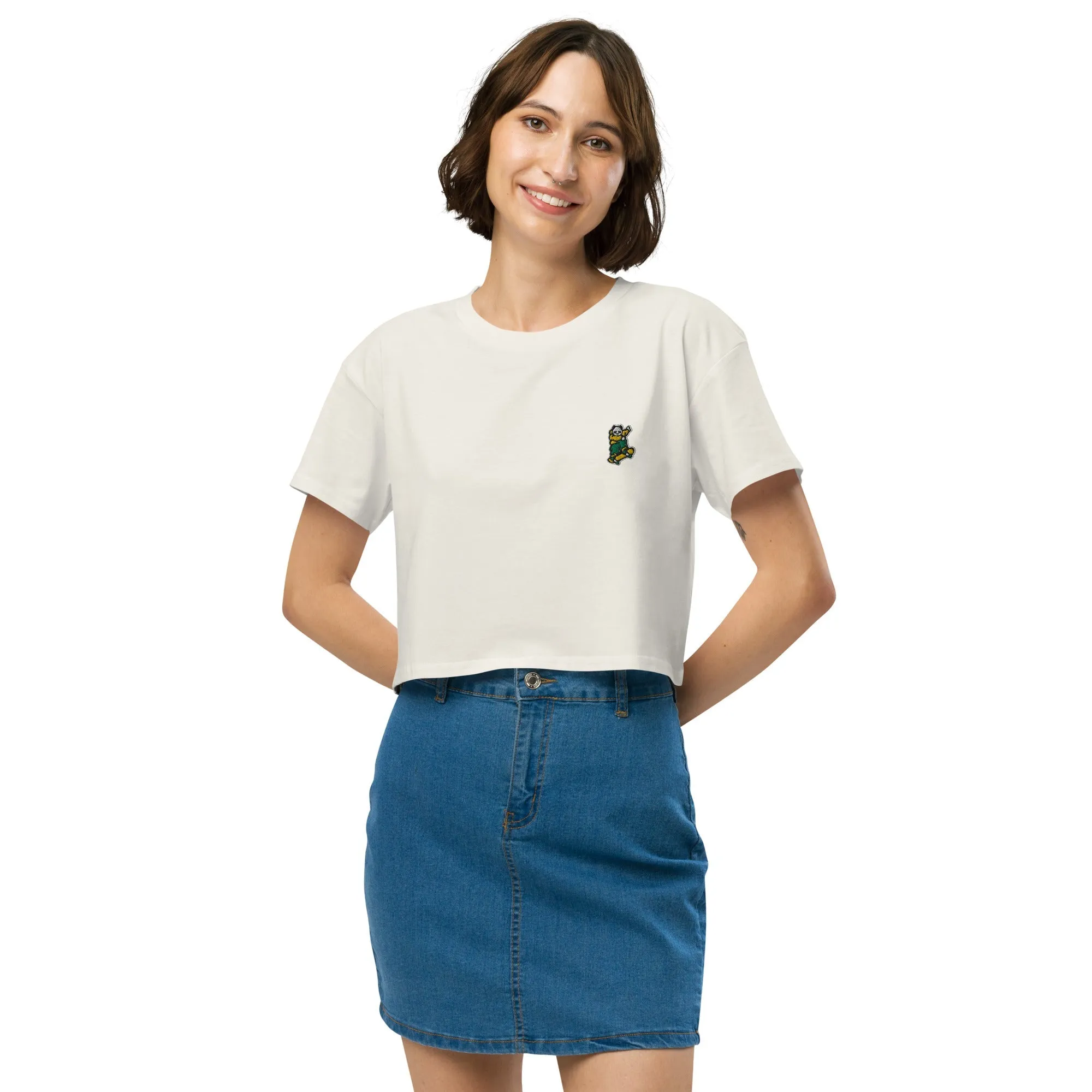 Johnny Xtreme (Skateboarding 2.0) Embroidered Women’s Crop Top
