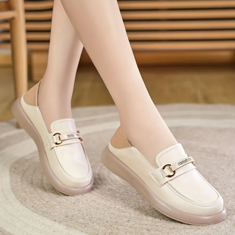 Loafer beige-niet-slip en comfortabele slip-on schoenen voor dames