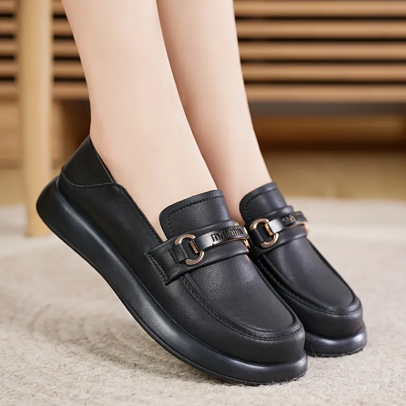Loafer beige-niet-slip en comfortabele slip-on schoenen voor dames