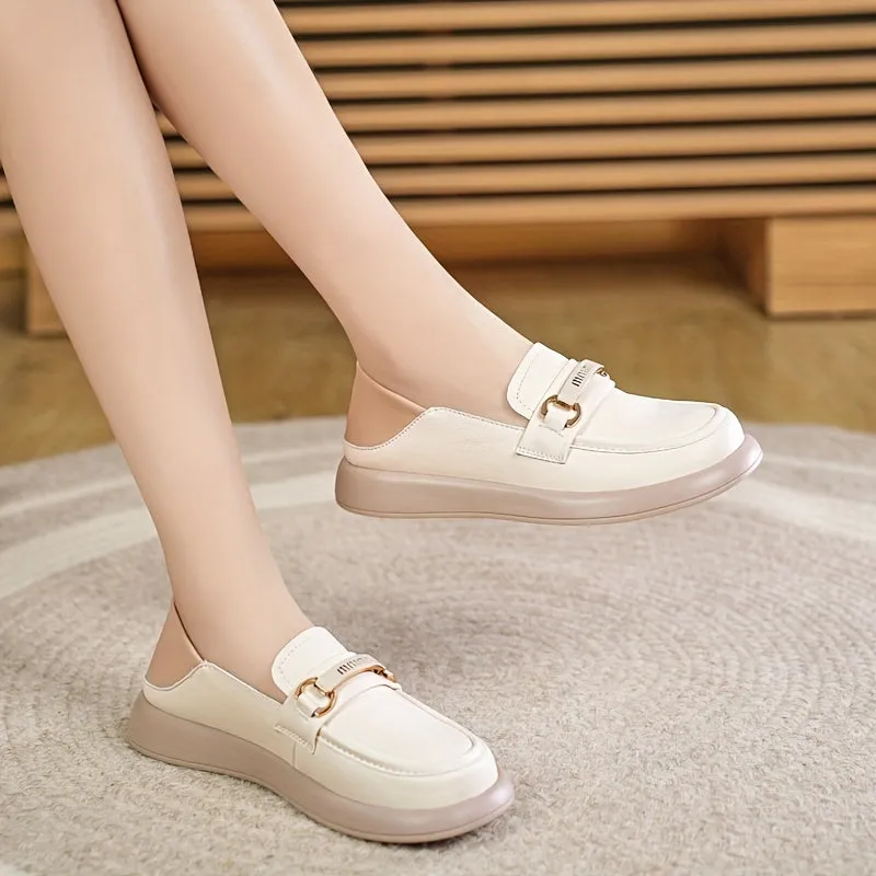 Loafer beige-niet-slip en comfortabele slip-on schoenen voor dames
