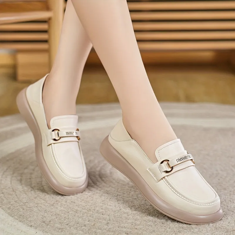 Loafer beige-niet-slip en comfortabele slip-on schoenen voor dames