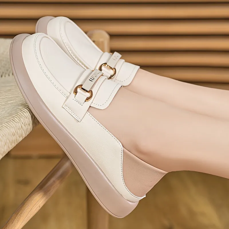 Loafer beige-niet-slip en comfortabele slip-on schoenen voor dames
