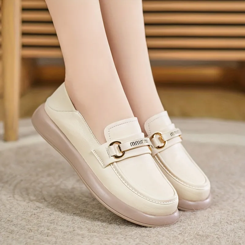 Loafer beige-niet-slip en comfortabele slip-on schoenen voor dames