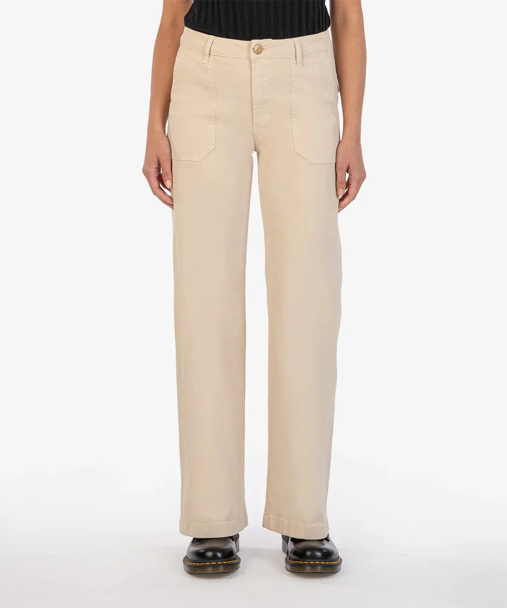 Meg Utility Pocket High Waist Wide Leg Pant- Kut from the Kloth KB50101-BEIGE