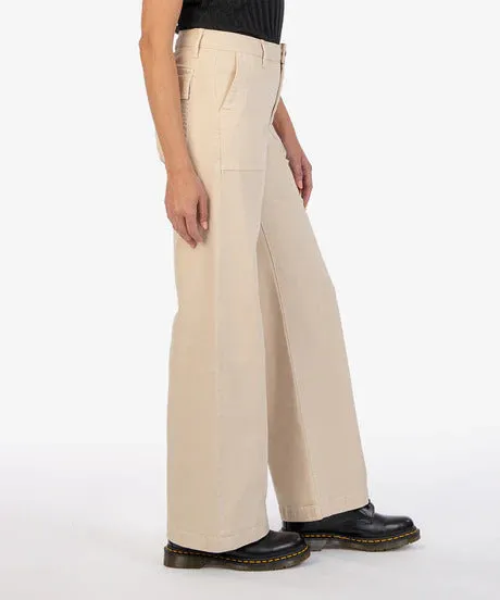 Meg Utility Pocket High Waist Wide Leg Pant- Kut from the Kloth KB50101-BEIGE