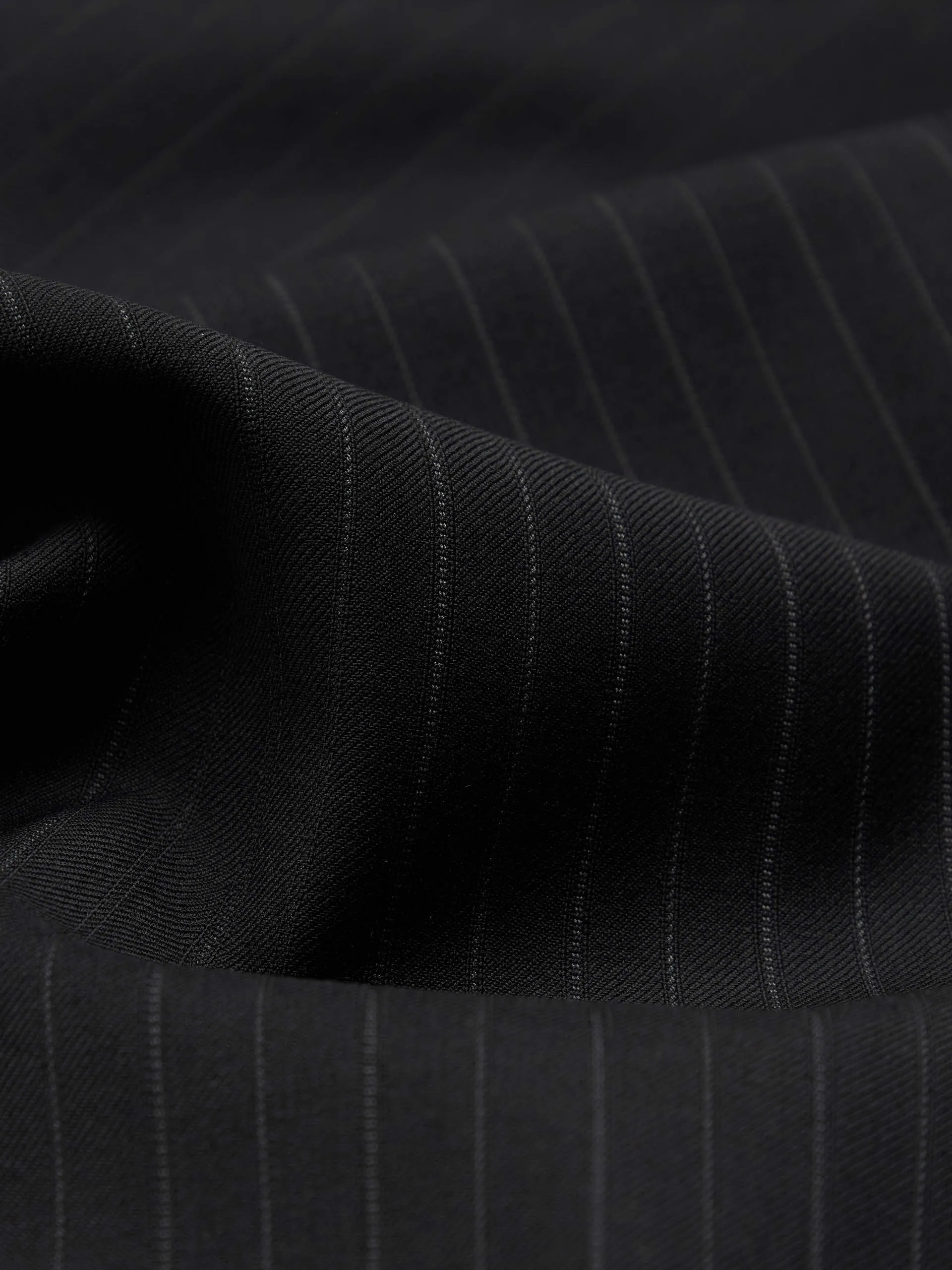 Pinstriped Wool Blend Pants