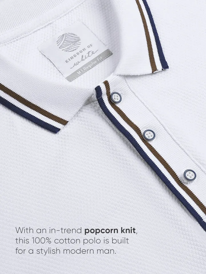 Popcorn Knitted Polo T-shirt - Gallop