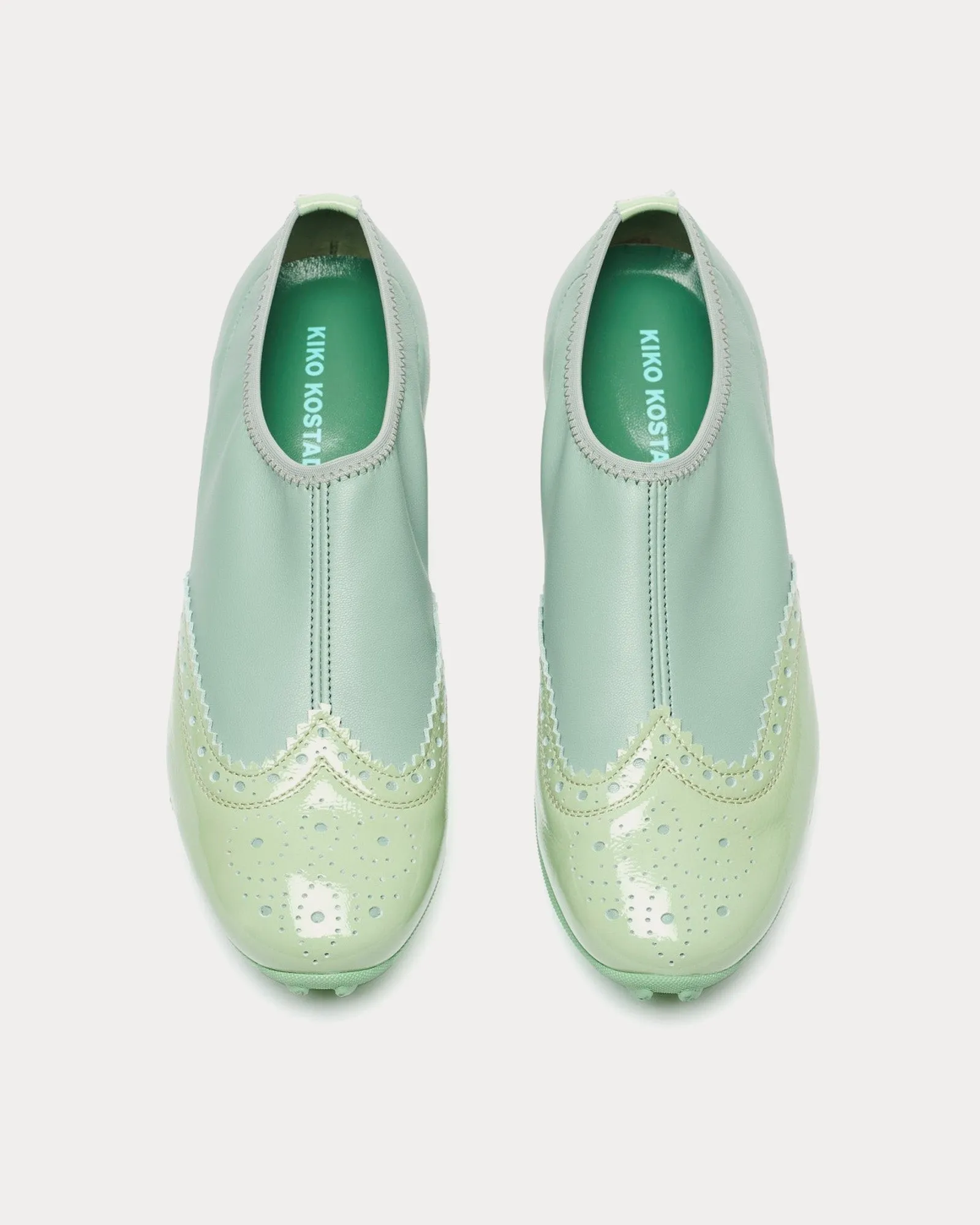 Sonia Brogues Teal / Sea Foam Slip Ons