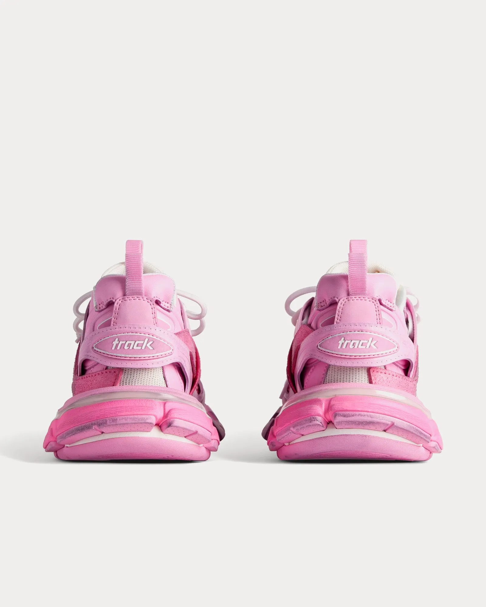 Track Mesh & Suede-Like Fabric Pink Low Top Sneakers