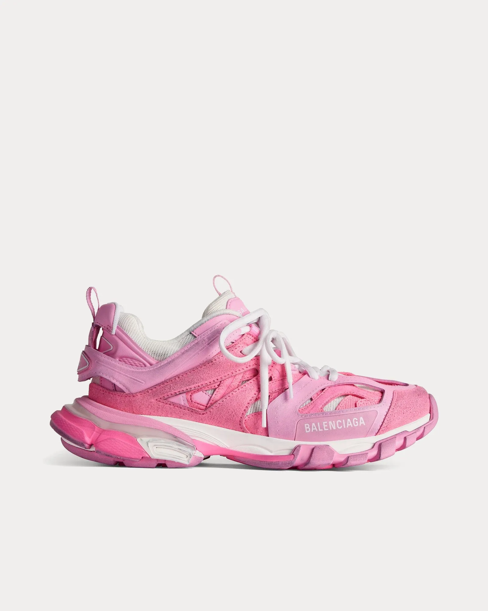 Track Mesh & Suede-Like Fabric Pink Low Top Sneakers