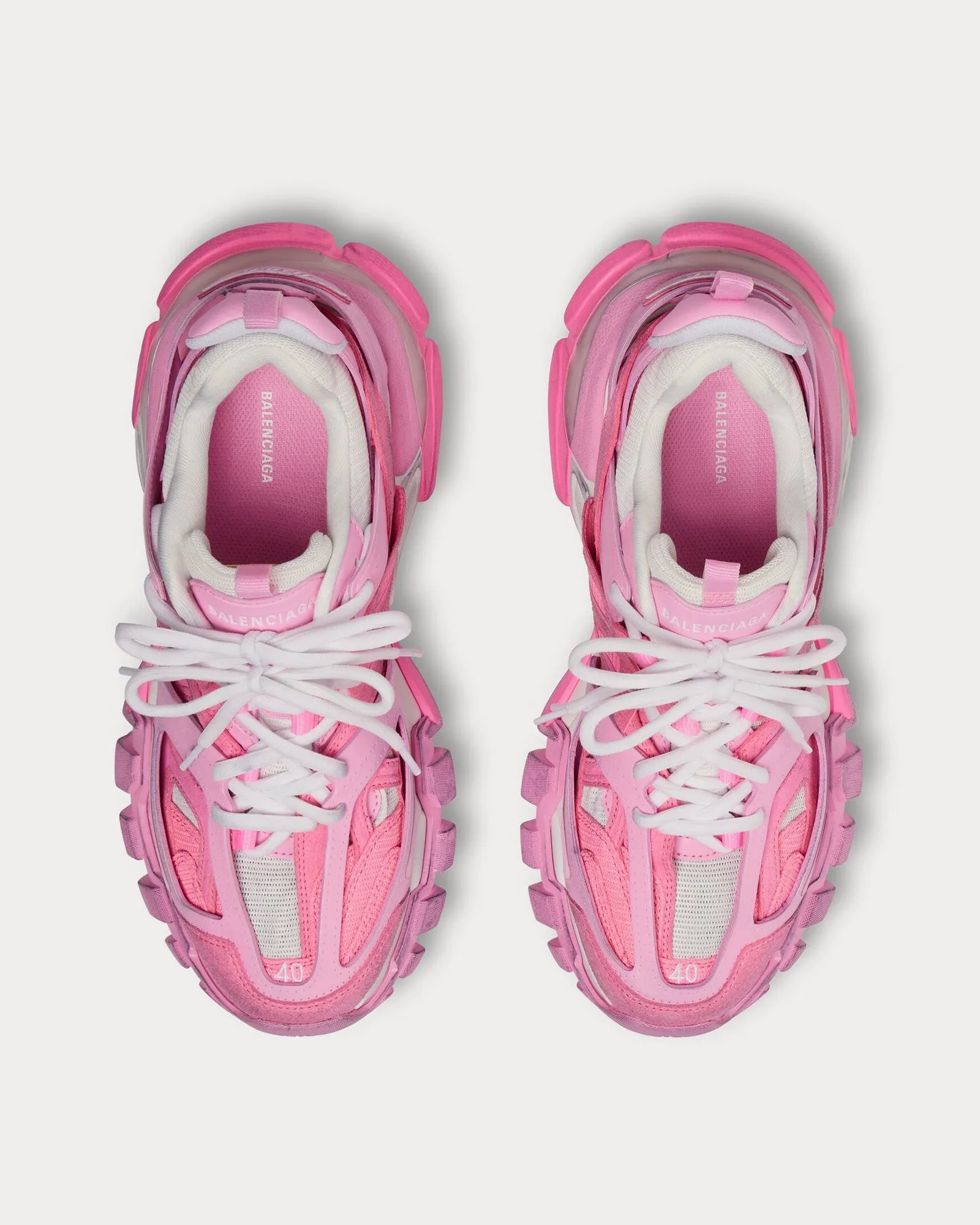 Track Mesh & Suede-Like Fabric Pink Low Top Sneakers