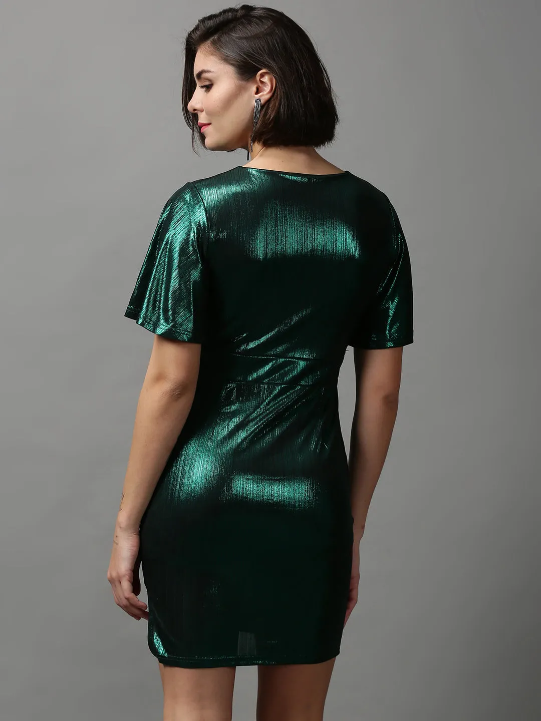 Women Green Bodycon Mini Dress