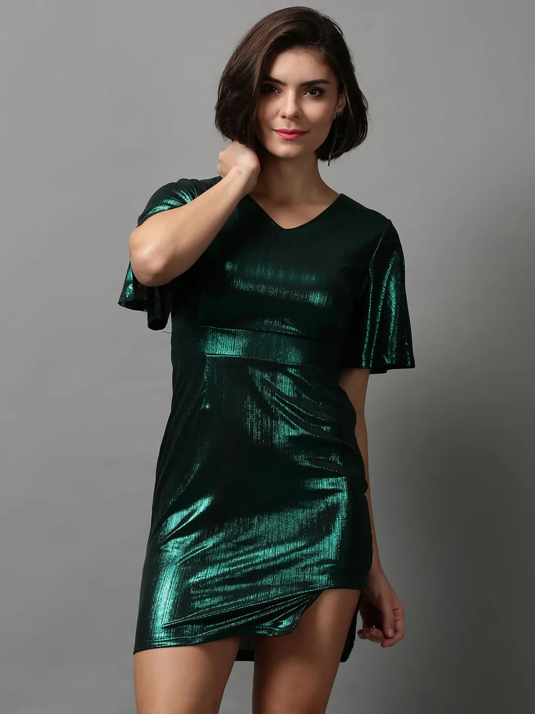 Women Green Bodycon Mini Dress